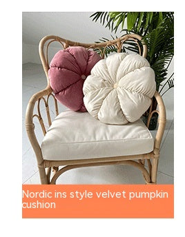Nordic Fur Ball Pillow Three-strand Rope Knotted Hand-woven Velvet Cushion Knot Window Cushion