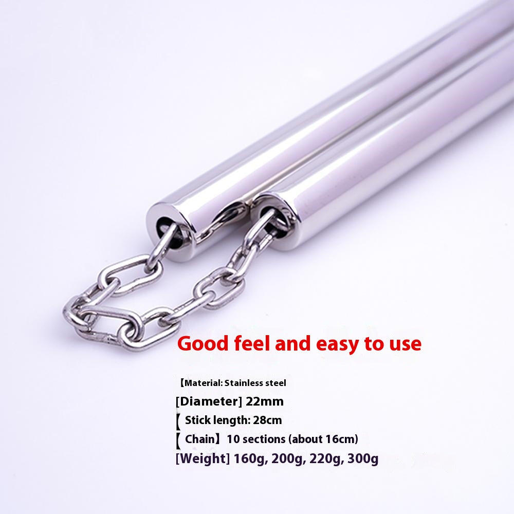 Stainless Steel Flat Head 22 Diameter Performance Training Fancy Practice Nunchaku