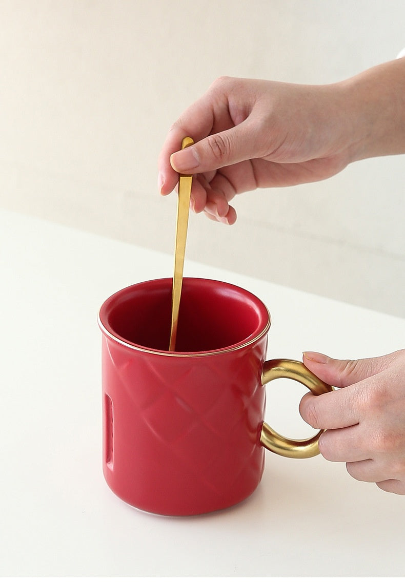 Creative Ceramic Mug Gold-plated Handle Coffee Cup