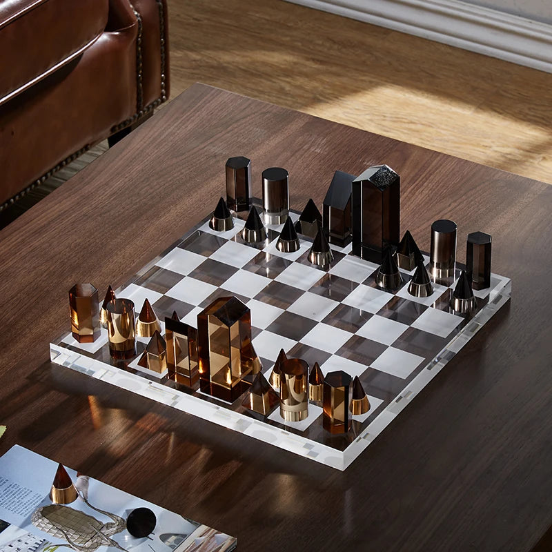 European-style Crystal Chessboard Desktop Entrance Ornament Decoration