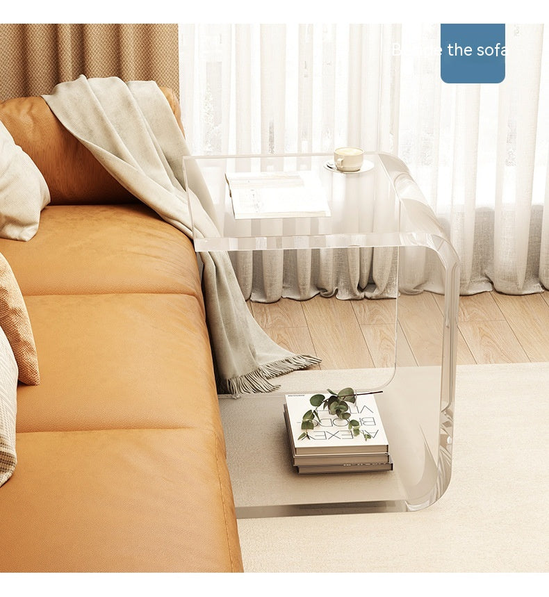 Simple And Light Luxury Acrylic Small Apartment Living Room Design Coffee Table Home Bedroom Bedside Table
