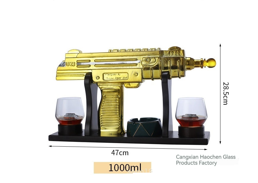 Gun-type Wine Bottle Submachine Gun Glass Wine Bottle Decanters Kit Whiskey Decanter