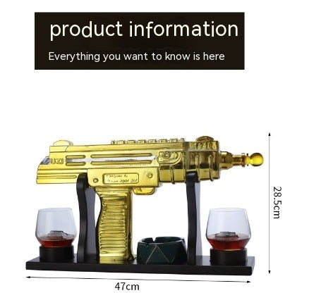 Gun-type Wine Bottle Submachine Gun Glass Wine Bottle Decanters Kit Whiskey Decanter