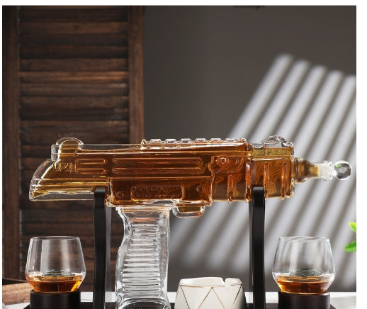 Gun-type Wine Bottle Submachine Gun Glass Wine Bottle Decanters Kit Whiskey Decanter