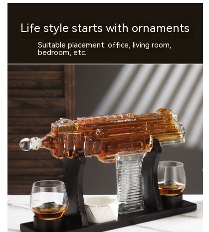 Gun-type Wine Bottle Submachine Gun Glass Wine Bottle Decanters Kit Whiskey Decanter