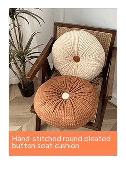 Nordic Fur Ball Pillow Three-strand Rope Knotted Hand-woven Velvet Cushion Knot Window Cushion