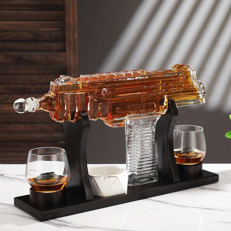 Gun-type Wine Bottle Submachine Gun Glass Wine Bottle Decanters Kit Whiskey Decanter