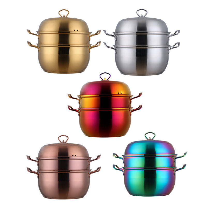 Household Large-capacity Thickened Stainless Steel Double-layer Steamer