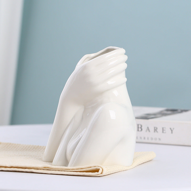 Ins Scandinavian Modern Simple Style Ceramic Vase Decoration Living Room Porch Office Flower Arrangement Decoration