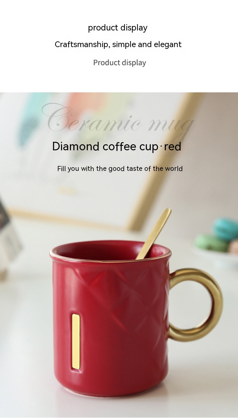 Creative Ceramic Mug Gold-plated Handle Coffee Cup