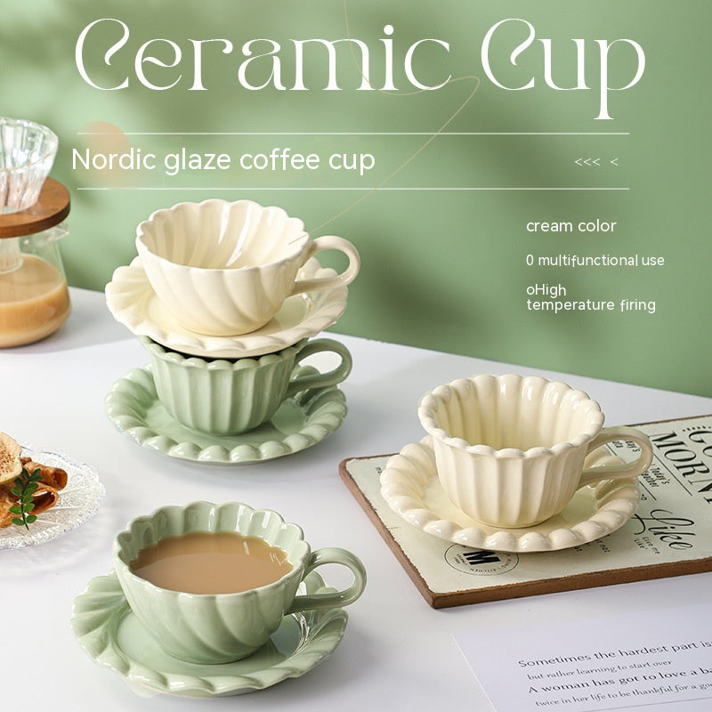 Cream Style Ceramic Cup Restaurant Hotel Household Coffee Set Suit