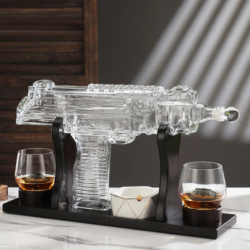 Gun-type Wine Bottle Submachine Gun Glass Wine Bottle Decanters Kit Whiskey Decanter